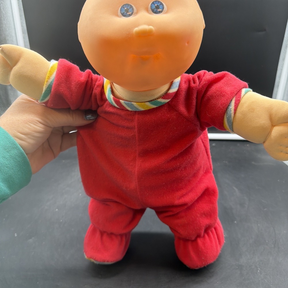 VTG Cabbage patch kid bald boy blue eyes head mold 3 1985 Xavier Roberts signed